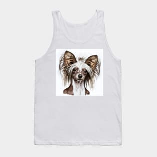 Chinese Crested Dog Portrait Watercolor Tank Top